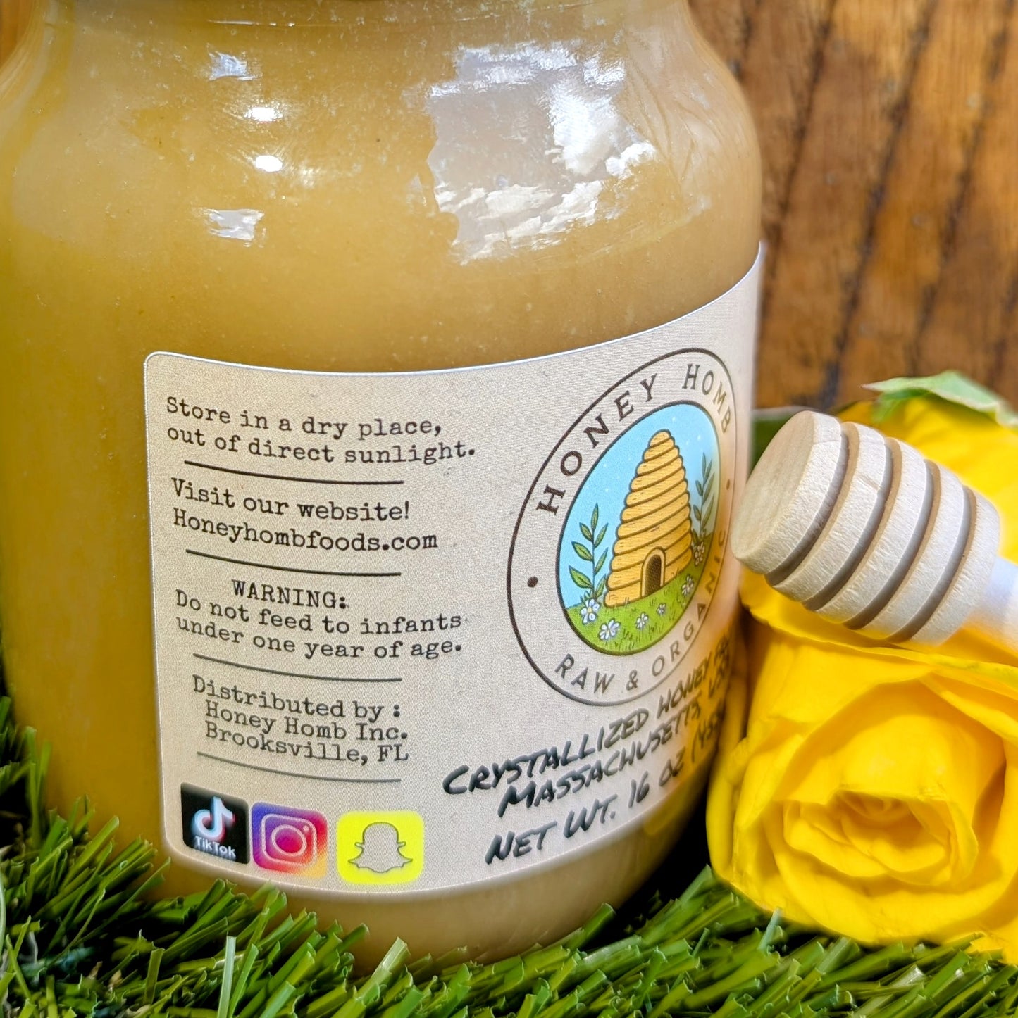 16oz Crystallized Massachusetts Honey