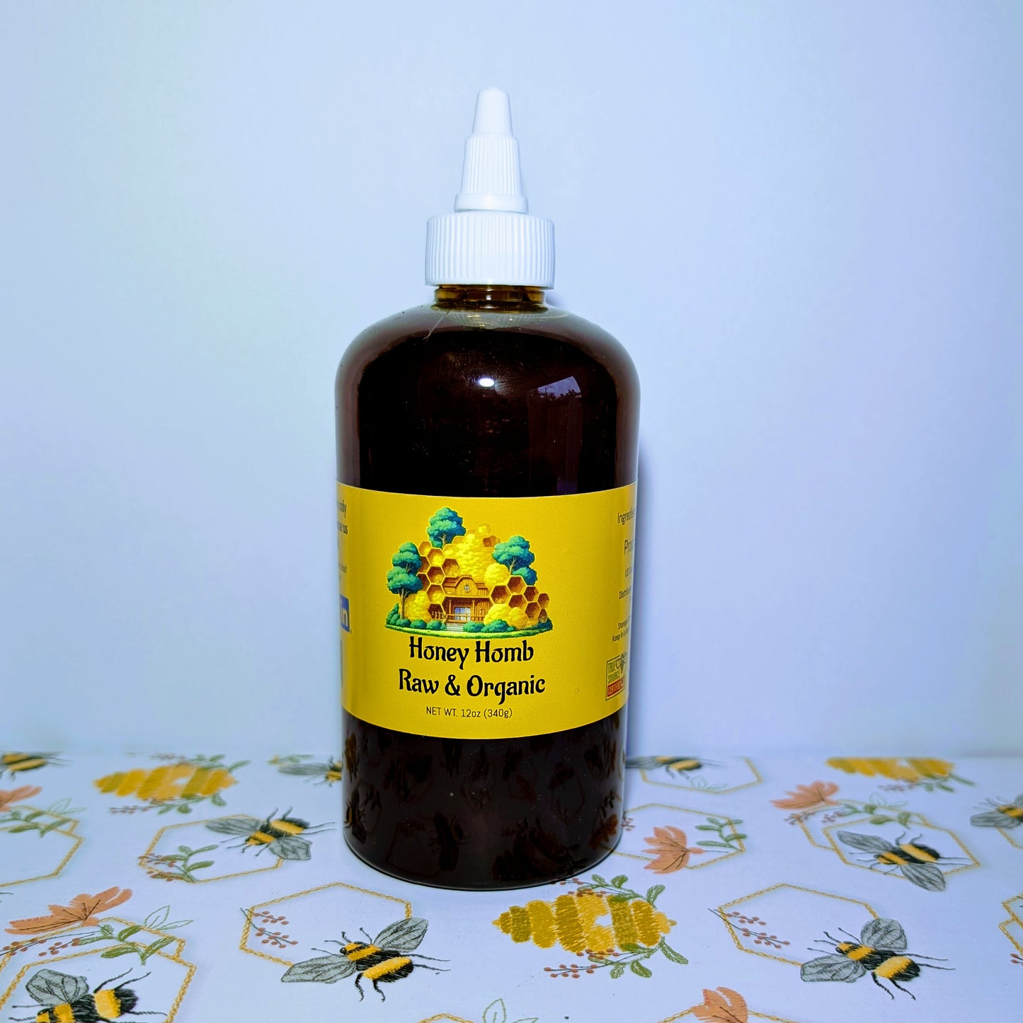 12oz Squeeze Bottle ~ Organic Honey