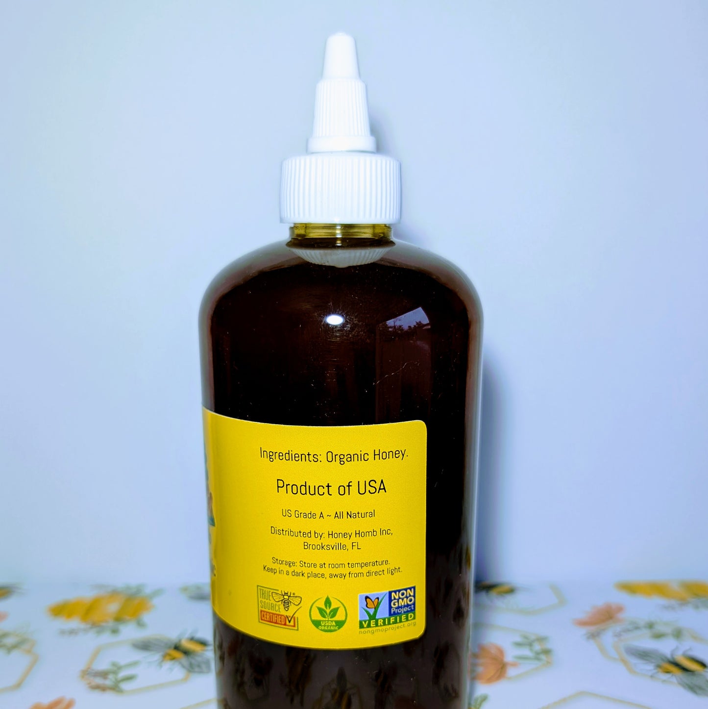 12oz Squeeze Bottle ~ Organic Honey